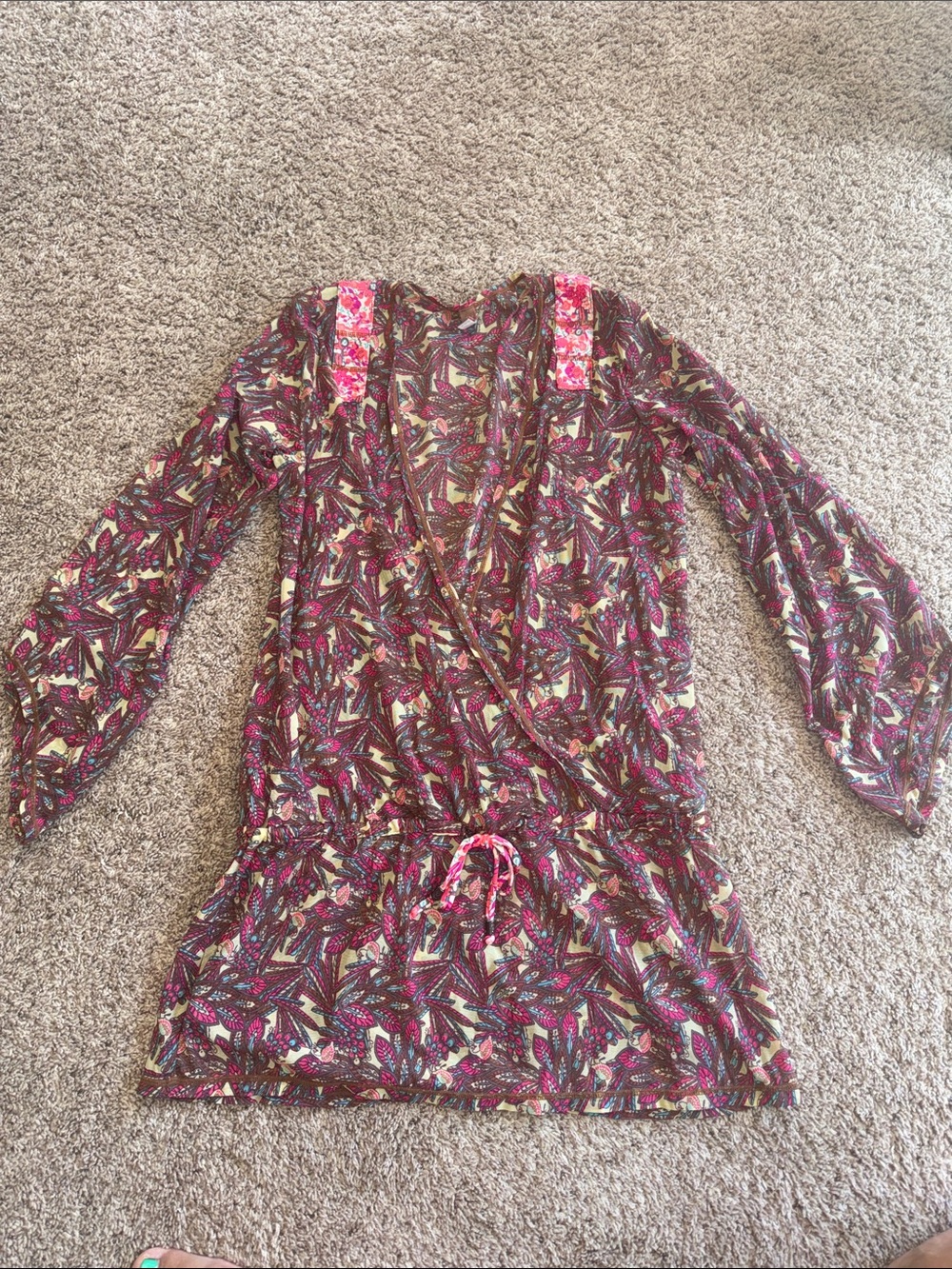 Maaji Peacock Feather Mesh swim tunic cover up size medium